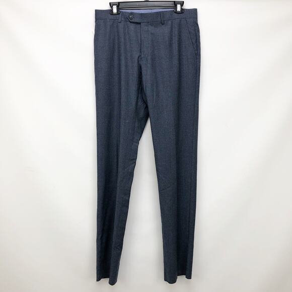 Tommy Hilfiger Mens Vassar Plaid Wool Trousers Sz 38S Grey Dress Pants NWT - Picture 1 of 5